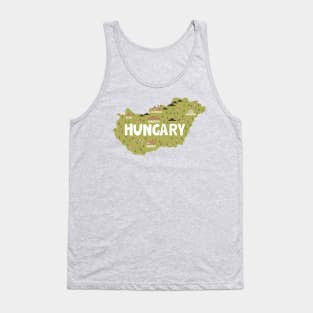 Hungary Illustrated Map Tank Top